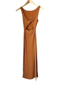 L*space Camel Nico Rib Cut Out Twist Front Dress - Picture 1 of 7