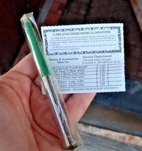 RARE Vintage Garland Green Chrome Ball Point Pen & Box Manual Heirloom NOT USED - Picture 1 of 5