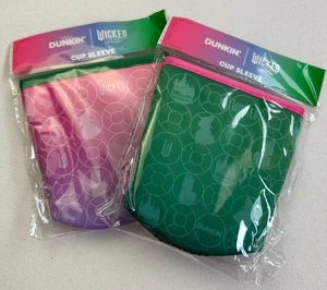 Juego de Mangas Copa Dunkin X Wicked Glinda Rosa Elphaba Verde-Edición Limitada Colaboración - Imagen 1 de 8