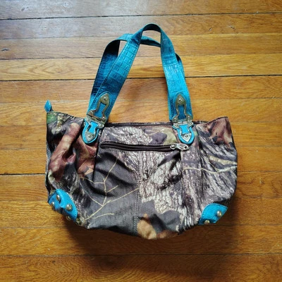 Bolso de hombro de camuflaje azul verdoso Realtree Western para mujer Foto 1 de 4