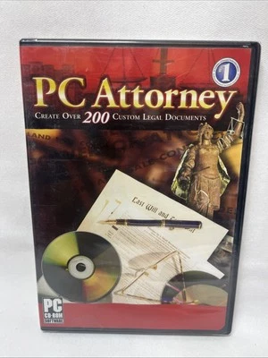 PC ATTORNEY - CREATE OVER 200 LEGAL DOCUMENTS PC CD-ROM SOFTWARE, WIN 98/XP NEW - Image 1 of 2