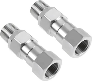 Pressure Washer Swivel, 3/8 Inch NPT Male Thread Fitting, Stainless Silver - Picture 1 of 7