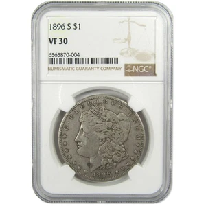 1896 S Morgan Dollar VF 30 NGC Silver $1 Coin SKU:I2873 - Picture 1 of 4