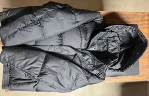 Andrew Marc Puffer Coat Men's Size Medium Full-Zip Black with hood Preowned - Picture 1 of 1