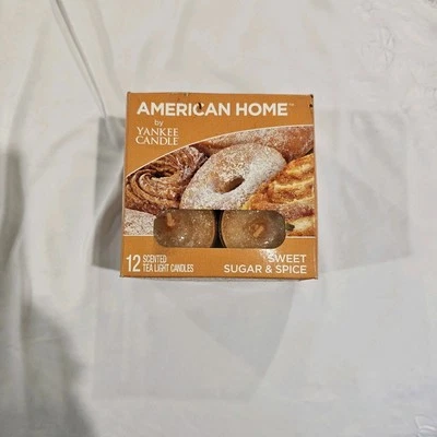  American Home By Yankee Candle Sweet Sugar & Spice Scented Tea Light Candles 12 - Image 1 of 4