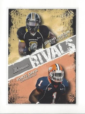 2009 Bowman Draft Rivals Silver #R1 Jeremy Maclin/Vontae Davis Rookie /50  - Image 1 of 2