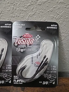 3 Packs Berkley Fusion 19 Slickset Needle Point Fish hooks Size 3/0 ~ 12 Hooks - Picture 1 of 2