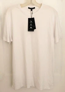 ROBERT BARAKETT Georgia White Crew Neck Short Sleeve Cotton T- Shirt Size M NEW - Picture 1 of 11