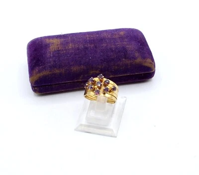 Anillo Vintage Cóctel Púrpura Espinela Oro Amarillo Talla 8 5.56g Foto 1 de 4