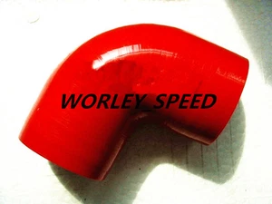 RED 76mm 3" 90 DEGREE ELBOW SILICONE HOSE - Picture 1 of 6