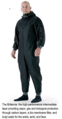 Black NBC SUIT CBRN Protec RUBBER SEAL HAZMAT NUCLEAR PREPPER Remploy Britainnia - Image 1 of 4