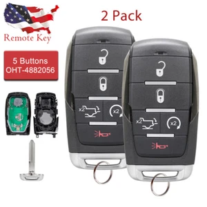 2 Llavero remoto inteligente 5 botones para Ram 1500 2019 2020 2021 OHT-4882056 68442909 - Imagen 1 de 6