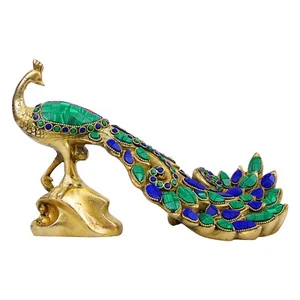 Brass Peacock Sculpture Idol Statue Figurine Home Decor Lord Kartikeya Vehicle - Picture 1 of 5