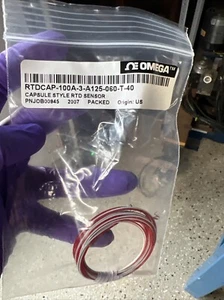 Omega Platinum RTD Capsule Sensor 4-wire, 100 Ohm RTDCAP-100A-3-A125-060-T-40 - Picture 1 of 3