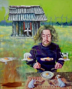 ORIGINAL GENNADIY IVANOV M.A  "The Green Professor" Russian Artist Oil PAINTING - Picture 1 of 1