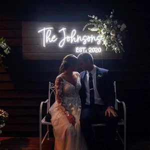 Free Design Custom Wedding Neon Sign EST Neon Signs Wedding Bridal Room Wall Art - Picture 1 of 16
