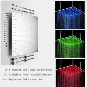 40" Square Ceiling Mount Rainfall Shower Head, include Shower Arm - Picture 1 of 7