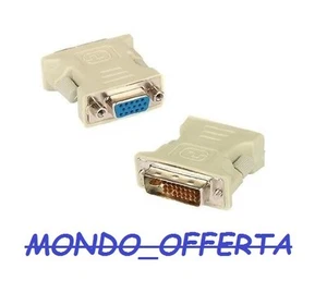 ADATTATORE CONVERTITORE DA DVI 24+5 PIN MASCHIO A VGA 15 PIN FEMMINA LINQ - Foto 1 di 1