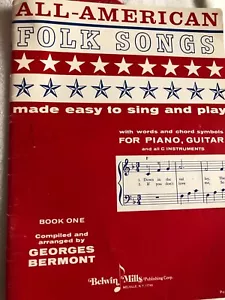 All American Folk Songs by Geo.Bermont piano/guitar/chords*Vintage free shipping - Picture 1 of 1