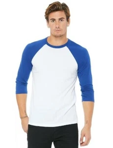 Bella Canvas 3200 Unisex 3/4-Sleeve Baseball T-Shirt Royal Blue / White NEW SM - Bild 1 von 1
