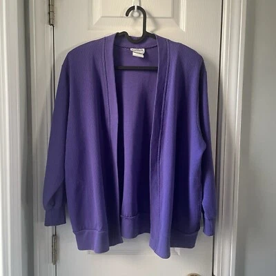 Винтажный фиолетовый кардиган BonWorth XS миниатюрные открытые передние наплечные подушечки 90-е возрождение - Изображение 1 из 4