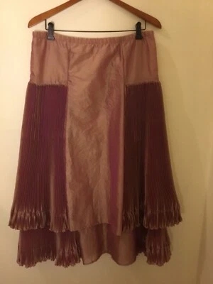 Lilith France￼ Pink iridescent￼ Knife ￼Pleated ￼Layered Maxi Skirt - Image 1 of 4