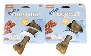 2pk Nylabone Puppy Gourmet Style Chew Bone Shaped Dog Toy Bacon Flavor(B6) - Picture 1 of 1