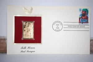 Folk Hero Paul Bunyan First Day Cover And Gold Foil Replica - Picture 1 of 2