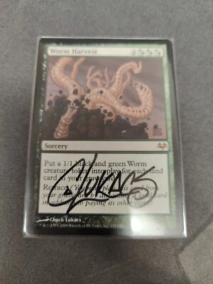 1x Signed LP Worm Harvest Magic The Gathering Rare - Image 1 of 2