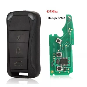 Fits Porsche 433/315Mhz ID46 Complete Transponder Remote Key - Bild 1 von 3