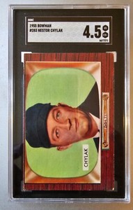 1955 Bowman #283 Nestor Chylak Umpire SGC 4.5 VG-EX+