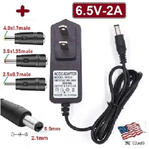 6.5V 2A AC/DC Adapter Power Supply Charger with 5.5x2.1mm +3 DC Power Plug Tips - Picture 1 of 8