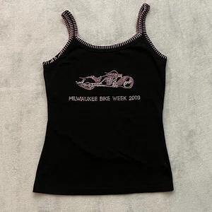 Vintage 2009 Harley Davidson Tank Top Women Large SPIRIT WINDS Sleeveless Logo - Picture 1 of 9