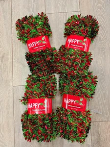 4 Make the Season Bright Christmas Tinsel Garland 24 FT EACH Lot of 4 NEW! - Picture 1 of 1