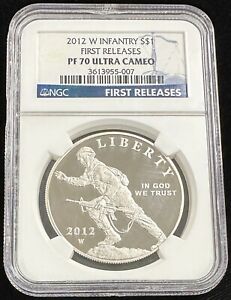 2012-W Infantry $1 PROOF Ultra Cameo NGC PF 70 First Releases