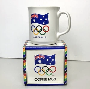 Vtg 1996 Australia Flag Summer Olympics Atlanta GA Coffee Mug Cup w Box Logo - Picture 1 of 10