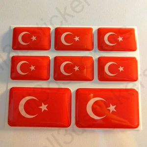 Adesivi Turchia Adesivo Bandiera Turchia Resinati 3D Resinato Resine Vinile Moto - Picture 1 of 3