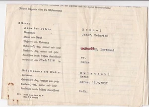 Ahnentafel 1862-1917 Rommel Swiatecki Gwordz Dortmund Wuppertal Lubin Krs Kosten - Bild 1 von 1