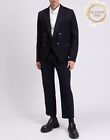 RRP€1000 FUMITO GANRYU Blazer Jacket Size S Black Double-Breasted Lined