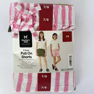 Member's Mark Girl's - Size 7/8 - 2-Pack Elastic Waistband Pull-On Shorts - Picture 1 of 2