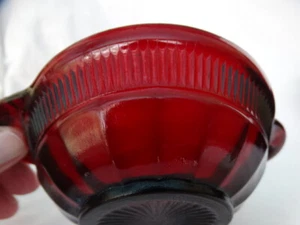 Anchor Hocking Royal Ruby Red Glass Coronation 5 3/4" Handled Fruit Bowl VGUC - Picture 1 of 6