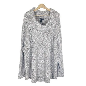NWT Lane Bryant Cowl Neck Chunky Knit Pullover Sweater Gray Sz 22/24 - Picture 1 of 12