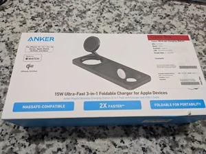Anker Wireless 15W Ultra Fast 3-in-1 Foldable Charging Station for Apple Devices - Picture 1 of 4