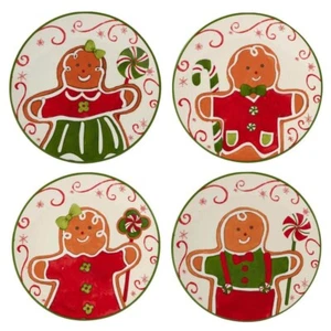 Holiday Magic Lebkuchen 6 Zoll Bunter Steingut Canape Teller (4er Set) - Bild 1 von 3