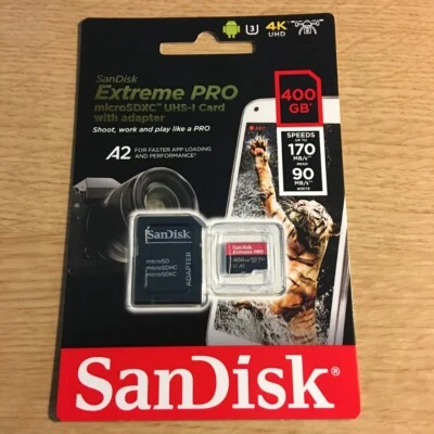 400GB SanDisk Extreme Pro microSDXC Class 10 UHS-I U3 V30 170MB/s 4K A2 Genuine  - Image 1 of 2