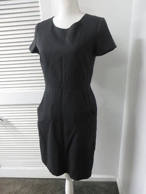 Theory Wool Light weight  Short sleeve Wool dress  Gray Stripe Size 6 - Image 1 of 4