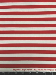 Tina SCRAP 9"x21" Red White Christmas Peppermint Stripe Patriotic Fabric Cotton - Picture 1 of 1