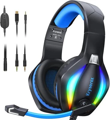 PG1 RGB Gaming Headset for PS4/PC/Nintendo Switch/Xbox, PS5 Headset Blue - Image 1 of 4