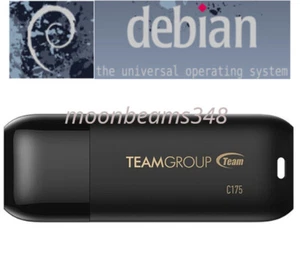 Debian 12.8.0 64 Bit Gnome FAST 32 Gb 3.2 Usb Drive Linux Bootable Live Install - Picture 1 of 7