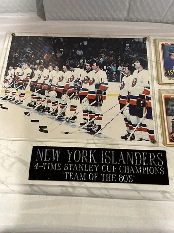 NY Islanders Stanley Cup Winners 1980 Bossy Trottier Plaque Of Cards & Team Nice Cover